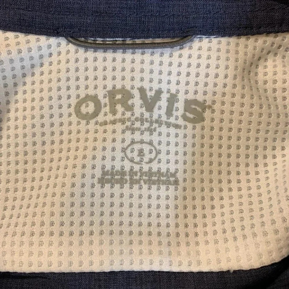 Orvis Men's Classic Collection Blue Heather‎ Button Up Short Sleeve Shirt Size L - Picture 7 of 13